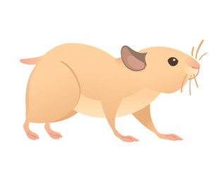 Light brown hamster cute cartoon animal design vector illustration isolated on white background