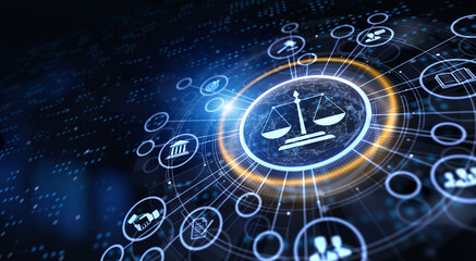 Law concept lawyer cyber digital compliance business technology concept.