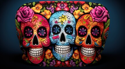 skull with a skull and a rose