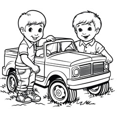 Car coloring book pages for kids, Car coloring pages vector