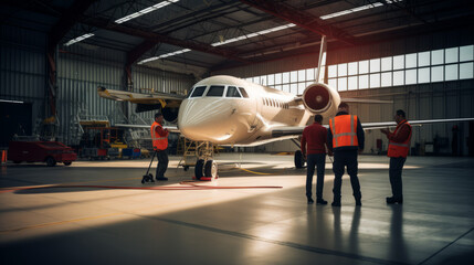 Aircraft mechanics, private jet, examination, aviation, maintenance, safety, industry, professionals, airplane, technology