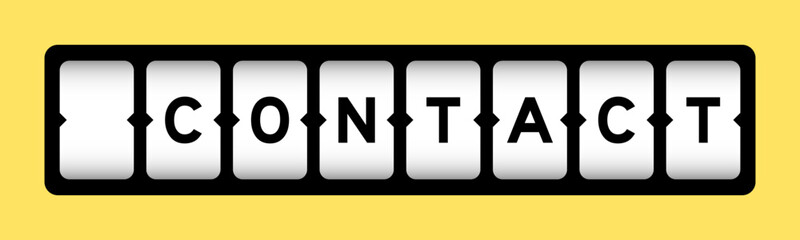 Black color in word contact on slot banner with yellow color background