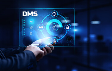 DMS Document management system business technology concept.