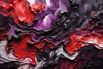 red and purple liquid background, abstract  background, paint swirls in beautiful red and purple colors