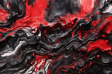 abstract red and black background, paint swirls in beautiful red and black colors