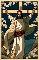 Illustration of Jesus Christ made with Generative AI