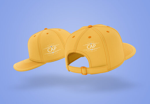 Caps Mockup with Metal Buckle Closure
