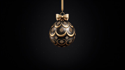 black and golden christmas ball