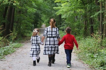 3 children walking