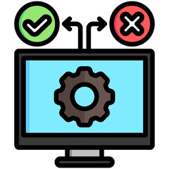 Testing icon often used in design, websites, or applications, banner, flyer to convey specific concepts related to Assessment, educational, evaluative, and analytical purposes.