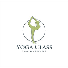 Yoga Pose Logo Design Vector Image