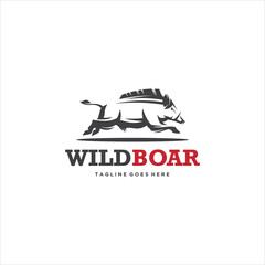 Wild Boar Warthog Logo Design Vector Image