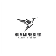 Fototapeta na wymiar Hummingbird Colibri Logo Design Vector Image