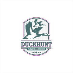 Duck Mallard Waterfowl Bird Logo Design Vector Image - obrazy, fototapety, plakaty