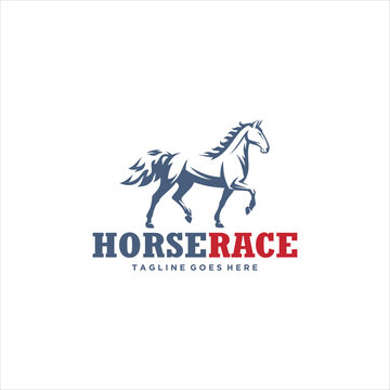 Horse Stallion Canter Mustang Logo Design Vector Image