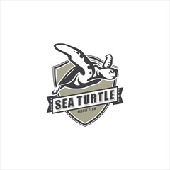 Sea Turtle Logo Design Vector Image