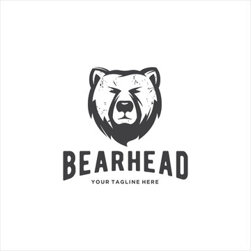 Bear Grizzly Logo Design Vector Image