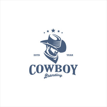 Cowboy Logo Design Vector Image
