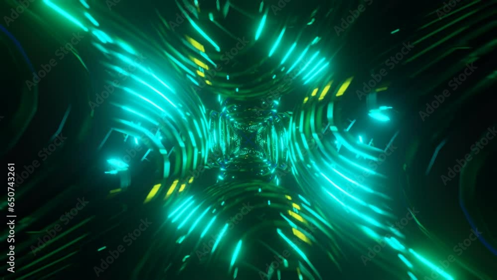 Poster flashing neon disco strobe light vj loop in vibrant colors.