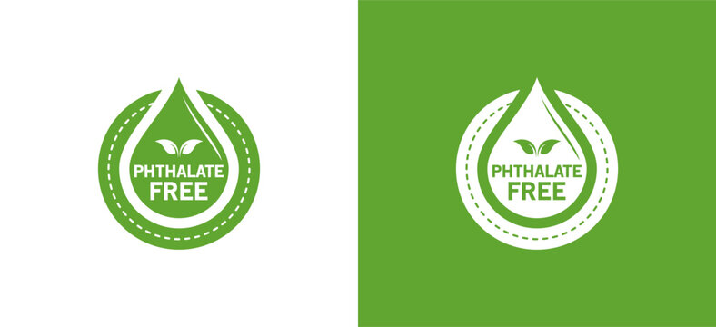 Phthalate free label logo design with natural drop symbol