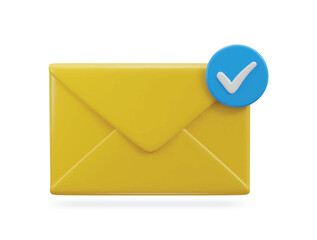 envelope on email secure 3d vector icon