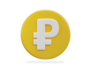 Russian ruble currency money sign or symbol 3d icon