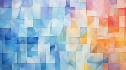 A vibrant abstract background filled with colorful squares and rectangles - obrazy, fototapety, plakaty