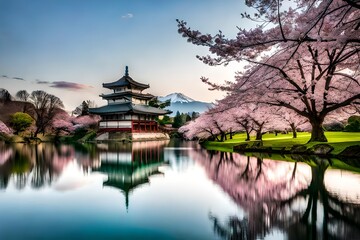 Fototapeta premium japanese garden in spring