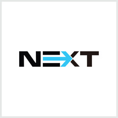 Next logo with writing and vector icon