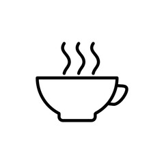 coffee cup line icon, vector sign, flat illustration on white background..eps