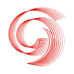 red abstract lines wavy vector illustration eps