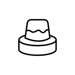 Pudding custard, Pudding dessert food simple line vector icon. flat illustration on white background..eps