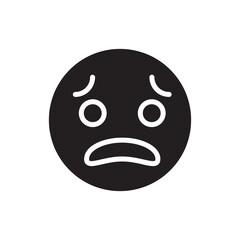  Scared expression face emoji flat illustration, Face emoticon sign on white background..eps