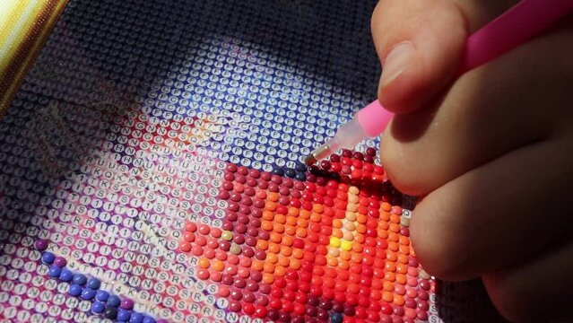diamond mosaic intermediate painting assembly process