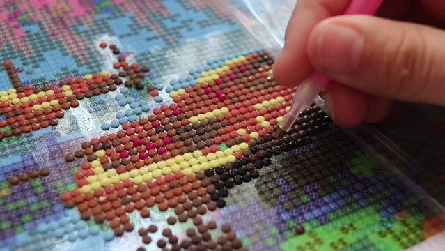 diamond mosaic intermediate painting assembly process