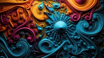 abstract fractal background with circles