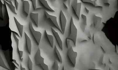 Abstract background from old crumpled torn pieces of newsprint. Artificial intelligence used in image creation. 