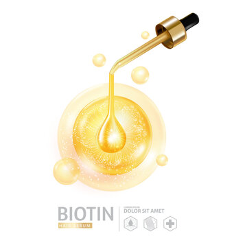 concept of biotin serum hair care protection 