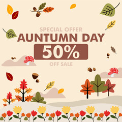 Autumn special offer shopping event illustration banner
