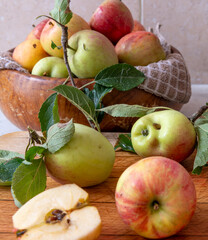 Still life of fresh organic apples.