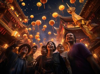 The people at the Lantern Festival in China