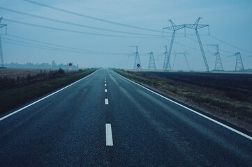 Fototapeta premium Blackout in Ukraine, concept for technology and industry energy energetic system