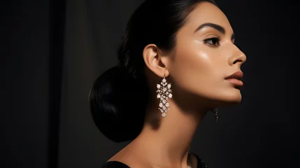 modelo femenina de pendientes de perfil © cuperino