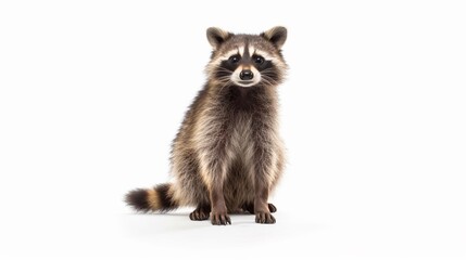 a raccoon on isolated white background.Generative AI