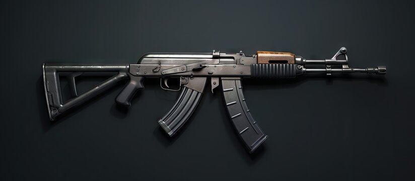 Kalashnikov rifle isolated on a isolated pastel background Copy space