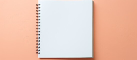 Spiral notebook on isolated pastel background Copy space