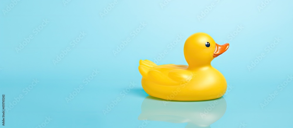 Poster copy space image of with isolated rubber duck