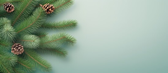 Christmas trees on a isolated pastel background Copy space