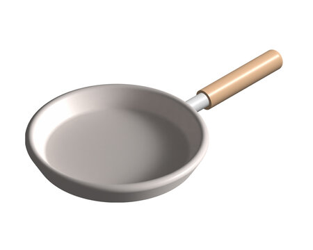  3d render frying pan isolated