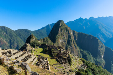 Machu Picchu in Cusco, Peru. It is a Peruvian historical sanctuary declared a World Cultural...